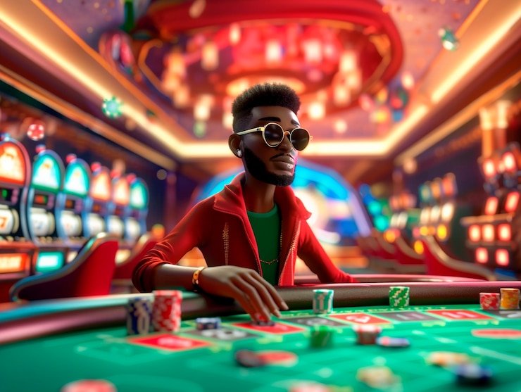 Studio Live Dealer beraniqq dengan meja blackjack, dealer profesional, dan kamera multi-sudut